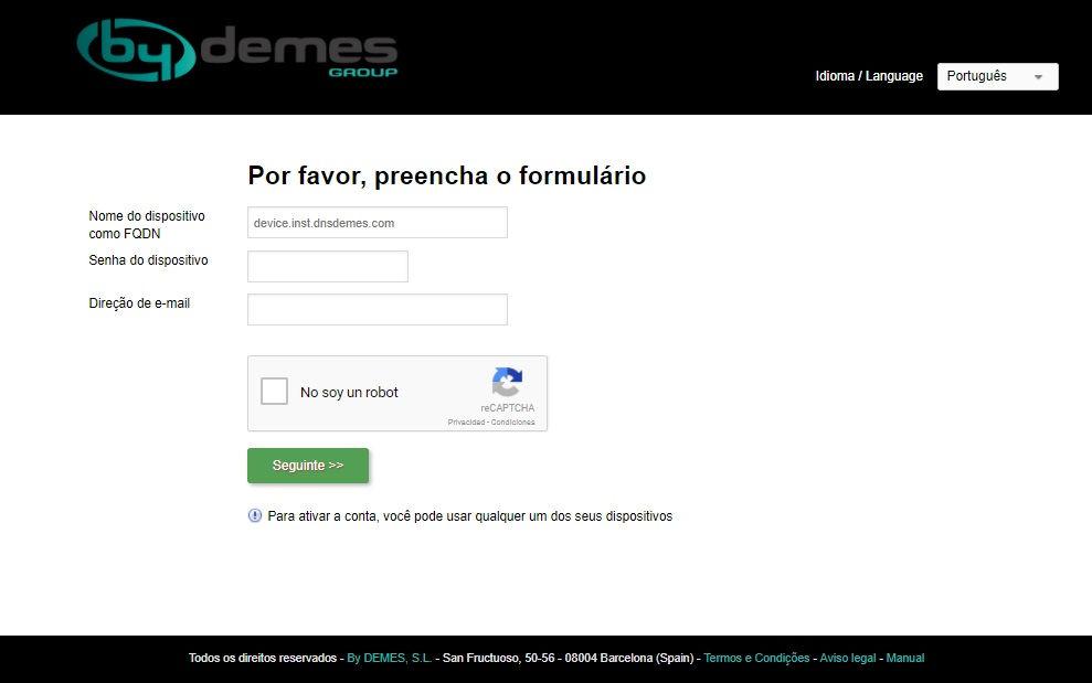 Fazemos a comprovação não sou um robot e clicamos em Seguinte O sistema vai-se ligar ao dispositivo para comprovar que os