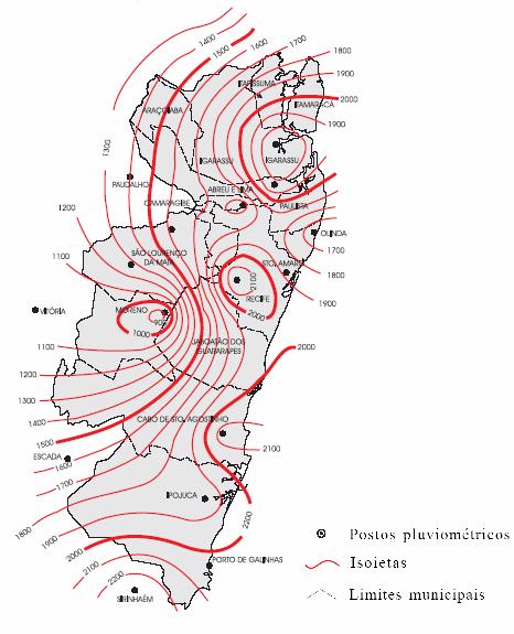 56 3.2 Aspectos climáticos O clima predominante no litoral pernambucano é do tipo As a Ams' de acordo com a classificação de KÖPPEN (1948), que caracteriza um clima tropical chuvoso com precipitação