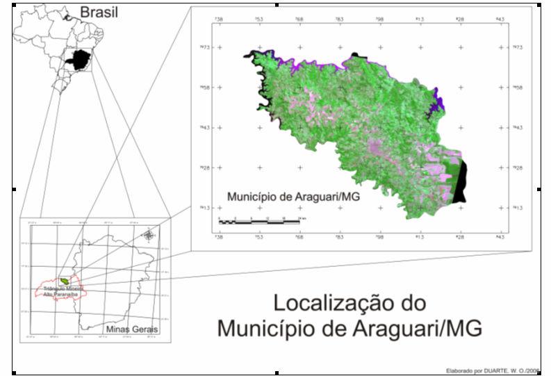 2. Caracterização da Área de Estudo O município de Araguari situa-se na porção norte da Macrorregião de Planejamento Triângulo Mineiro/Alto Paranaíba e Microrregião Geográfica de Uberlândia, em Minas