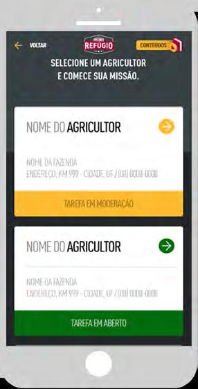 meio dessa função. Observação: se o sinal do GPS não estiver funcionando, você não terá como realizar o check-in na fazenda do seu agricultor.