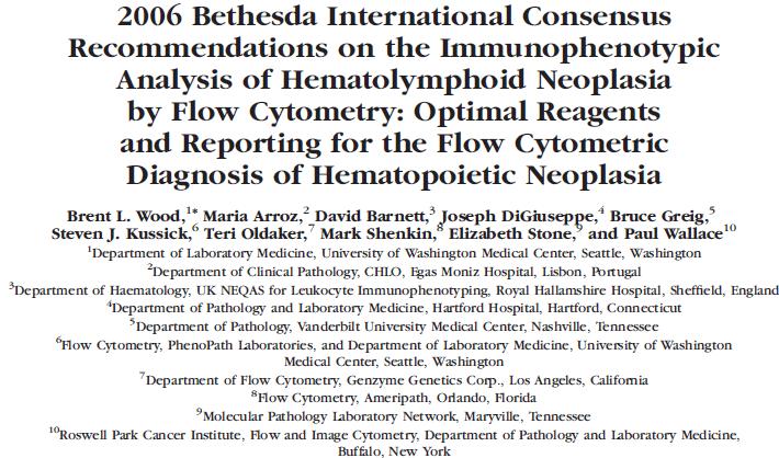 Entendendo o laudo: Clinical Cytometry Society Fonte :