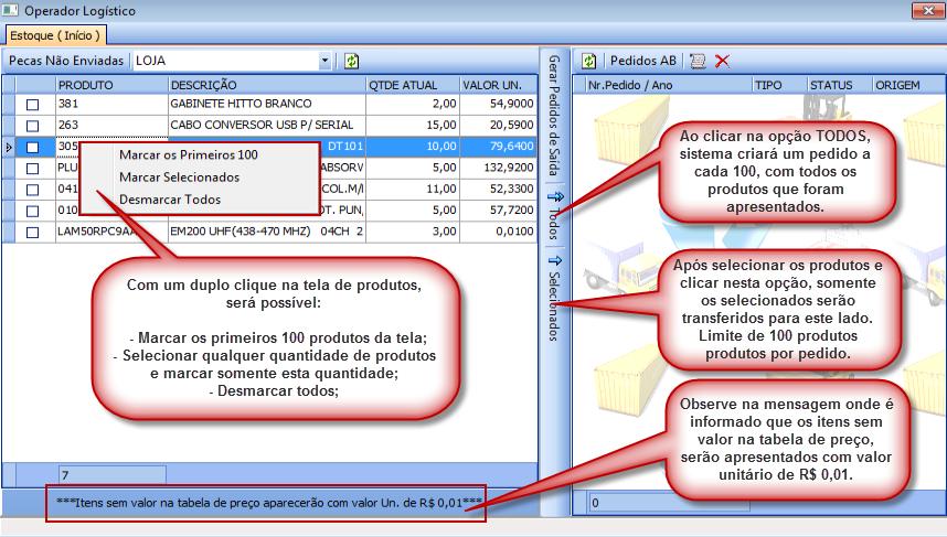 4/11 Selecione o Estoque dos produtos que deseja visualizar. Sistema apresentará todos os produtos que possuem saldo e não foram utilizados para emissão de nota fiscal.