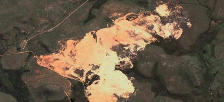 RS. Figura 06 - Imagem de satélite mostrando os areais no município de Quaraí- Fonte: Google Earth, 2008.