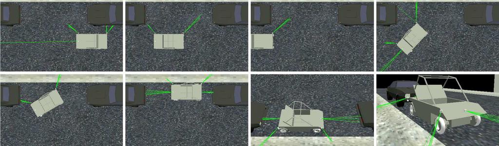 O estacionamento realizado pelo SEVA3D foi considerado bastante satisfatório, pois as distâncias do carro estacionado em relação ao meio-fio tiveram uma média de 26,16cm e um desvio padrão de 5,92cm.