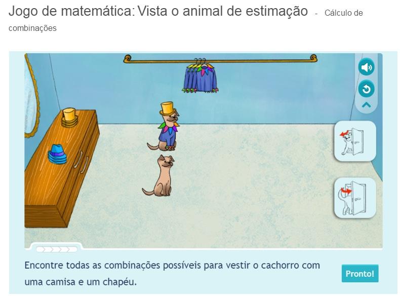 3 Usando o modo de apresentação, apresente o episódio da Matific Vi st a o ani mal de e st i maç ão - Cál c ul o de c o mbi naç õ e s para a classe, usando um projetor.