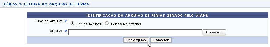 Passo 5 - Acesse o "Módulo de Férias" e clique em "Ler Férias SIAPE".