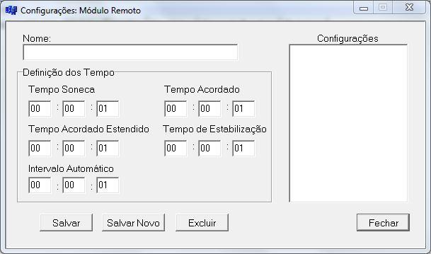 Formulário Dois - Configurações: Módulo Remoto.