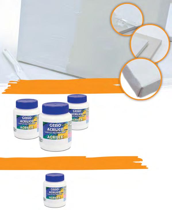 Gesso Acrílico Uso específico: Indicado para preparar telas e outras superfícies para pintura com Tintas à Óleo ou Acrílicas. Bastante flexível.