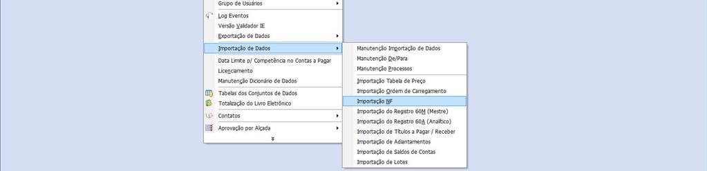 IT-LO.02. Página: 25/43 Preencher PROCESSO 55; Depósito 09 BASE ALESAT DQ DE CAXIAS; Clicar no botão IMPORTA.