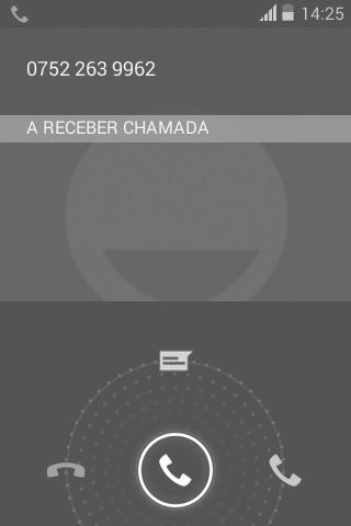 Funciona mesmo sem um cartão SIM e sem inserir o código PIN. 3.1.3 Atender ou rejeitar uma chamada Toque sem soltar para aceder ao correio de voz.