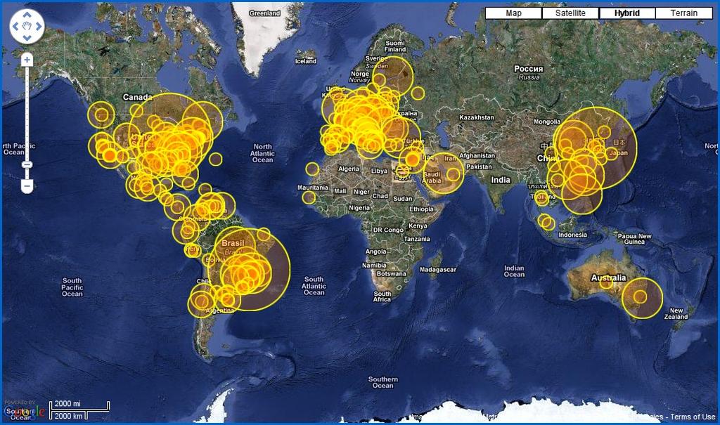 Técnicas de Visualização: Mapas 42.1695-87.9588 12 37.0 127.5 12-21.