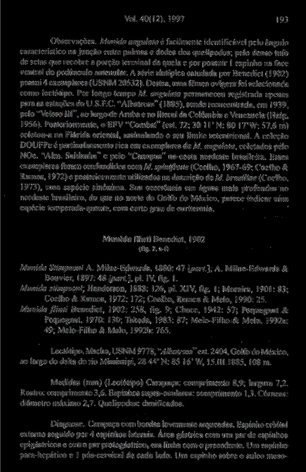 Vol. 40(12), 1997 193 Observações.