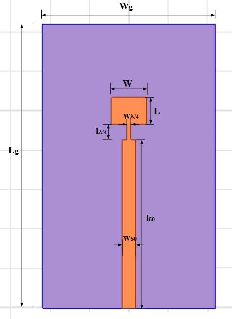 24 Tabela 5.2: Parâmetros do trecho de 50 Ω. Parâmetro Valor w 50 l 50 1,5230