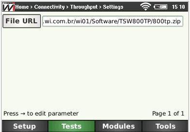 4.4.2 Throughput Ao selecionar o teste Throughput será exibida a seguinte tela. Figura 4.