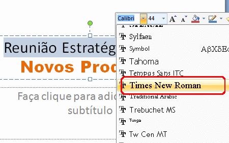 Seleccione Times New Roman em