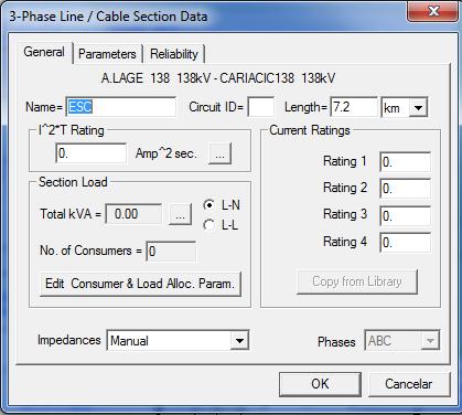 ANEXO A 113 Figura A.2 - Caixa de diálogo para configuração de uma linha de transmissão. Figura A.3 - Caixa de diálogo para configuração de uma linha de transmissão.