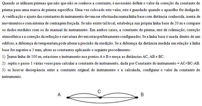 edição de distâncias edição de distâncias De forma a determinar a constante de um prisma utilizado em medições de distância, foram efectuadas as seguintes observações de distância horizontal ao longo