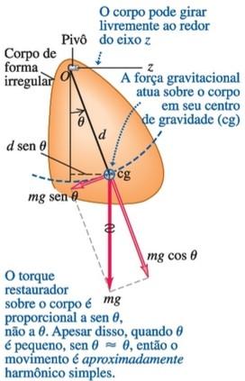 x mg F mg mg ou F x [6] L L A força restauradora é então proporcional à coordenada para pequenos deslocamentos, e, então a constante elástica é representada por k = mg/l.