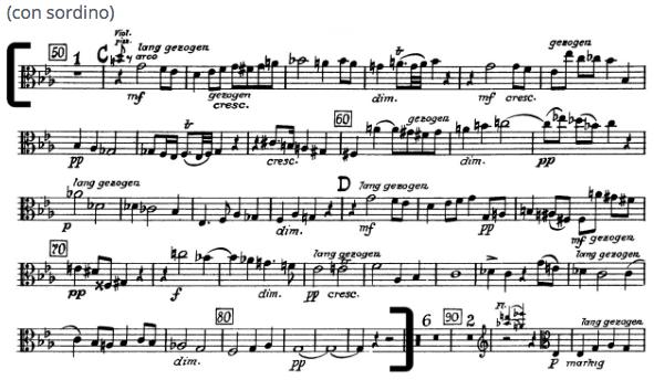 - A. Bruckner: Sinfonia nº 4, segundo andamento, compassos 51 a 83 / Symphony No.