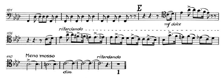 Tchaikovsky, Sinfonia nº 4, I: compassos / bars