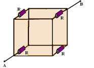32) (FUVEST-SP) Considere um circuito formado por 4 resistores iguais, interligados por fios perfeitamente condutores.