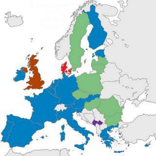 Principais blocos: União Econômica União econômica e monetária: países da União Européia, que, em 1º de janeiro de 2002, adotaram o Euro como moeda única São países da U.