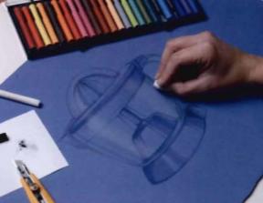 Objeto transparente em papel colorido 1. Decalcar o desenho com lápis de cor clara. 2.