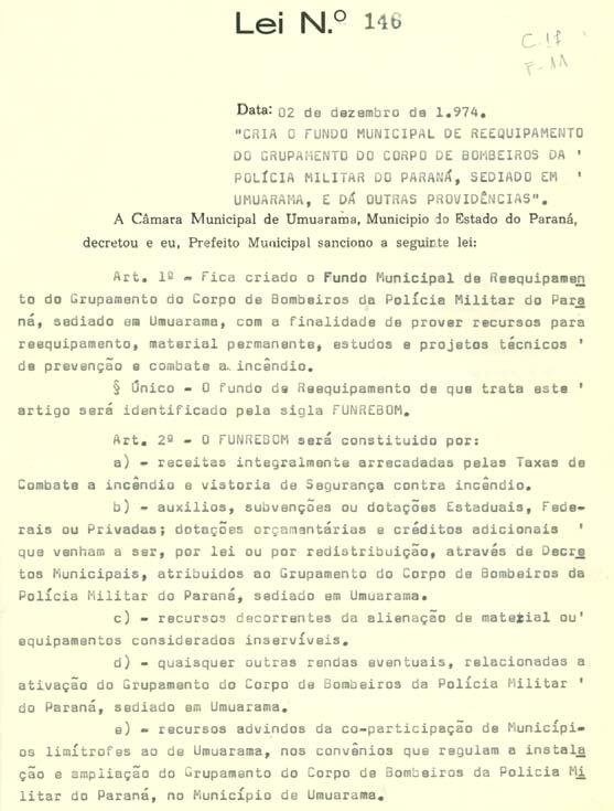 Umuarama, quintafeira PREFEITURA MUNICIPAL DE UMUARAMA Republicação Em razão de não haver registro das datas e edição das publicações das Leis nº 146/1974 e 147/1974, no Jornal Gazeta de Umuarama,