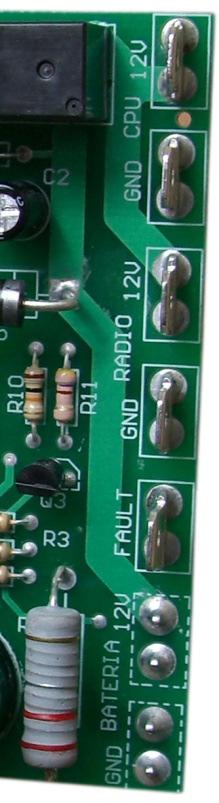 ictel ltda As saídas fornecem tensão de 13,5 Volts quando a entrada AC está conectada e é ajustável.