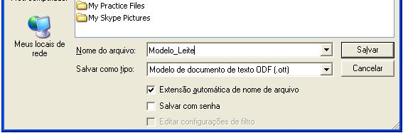 MODELO DE DOCUMENTO É um documento criado pelo usuário e salvo com a extensão.ott.