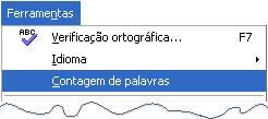 CONTAGEM DE PALAVRAS Permite contar a quantidade de