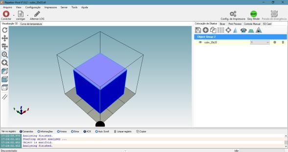 180 3.4 Hello World! Após finalizar todo o desenvolvimento da impressora 3D, foi possível realizar a primeira impressão 3D no dispositivo desenvolvido.