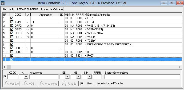 cálculo do item 321 Conciliação Provisão de 13º Salário. 324 Conciliação Adiantamento 13º Salário: apuração do saldo atual da conta de Adiantamento 13º Salário.