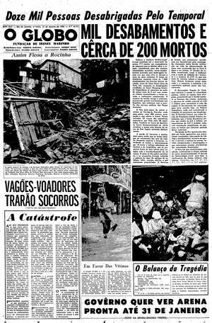 A enchente de janeiro de 1966, noticiada na época como "o maior temporal de todos os tempos", matou cerca de 250 pessoas, feriu mais de mil.