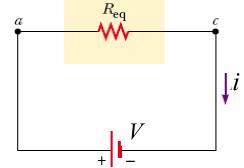 Associação de resistências em séries Resistência em série A corrente é a mesma através de cada resistor, pois qualquer carga que passa por R 1 deve ser igual a