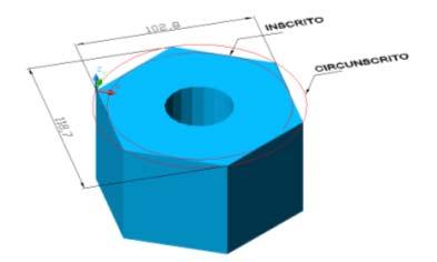 2.2 Desenho de uma porca sextavada Existe um artifício de desenho geométrico para a construção da porca sextavada.