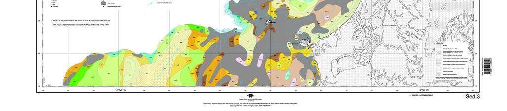 Fig. 1. Portuguese continental platform sedimentar map, chart SED 3 (Cape Mondego Cape Carvoeiro). 2.