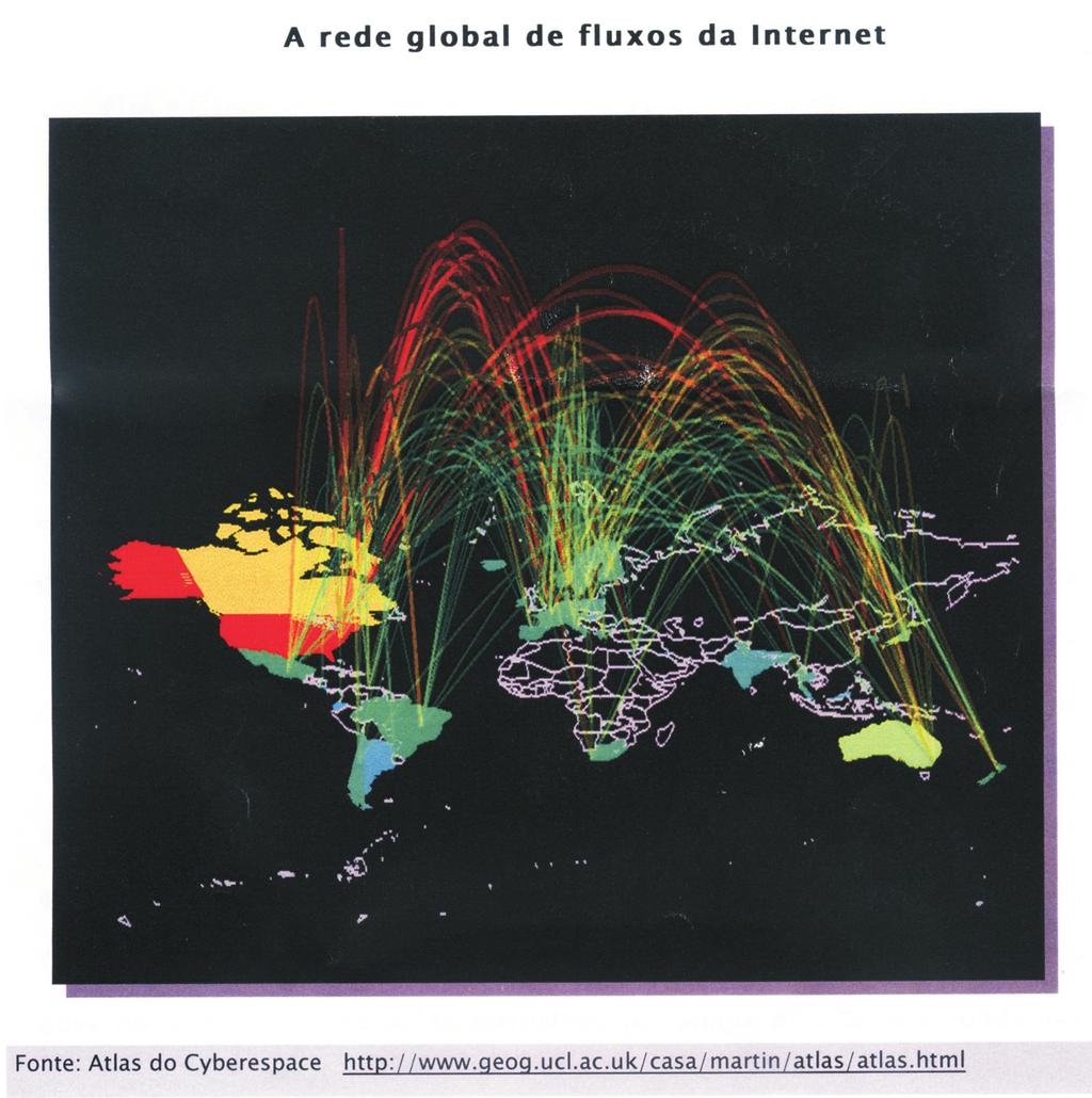 Hudson Lobato Azevedo, Henrique Pontes Ferreira Monteiro Figura 3 Rede global de fluxos de Internet Fonte: Tamandaré, 2006 É perceptível, na figura 3 acima, que a infraestrutura local influi