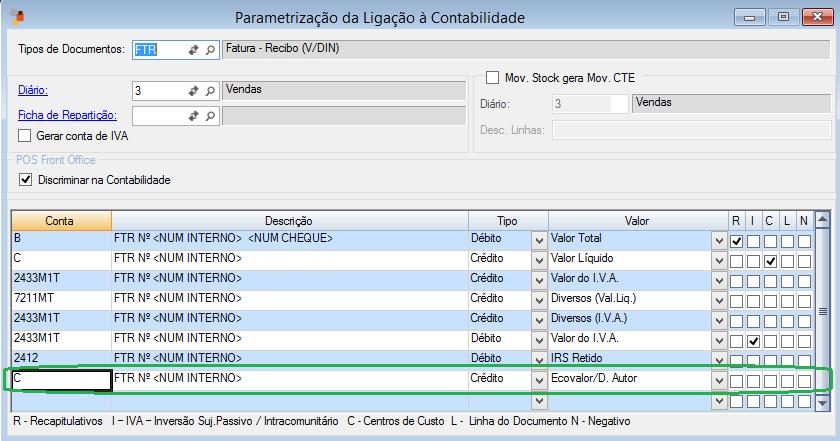 3.6 Descarga para a cntabilidade A cntribuiçã ds sacs de plástic tal cm está explicitad na lei, terá de ser cntabilizada cm um gast fiscal, pr esse fact, n cas de ter ligaçã à cntabilidade, este item