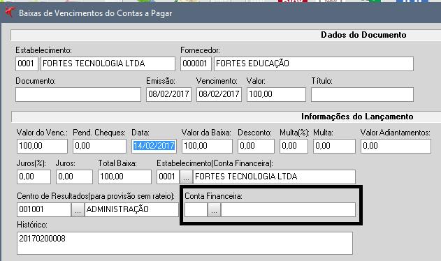 4.2 - BAIXA - CONTAS A PAGAR AUTOMÁTICA O usuário deverá ir em: Movimentações / Baixa das Contas a Pagar / Automática, quando o usuário for