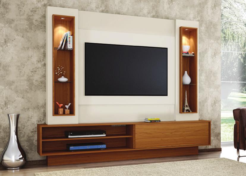 HOME THEATER Com porta de correr e nichos laterais L: 2,20m A: 1,82m P: 0,30m R$ 1.348,00 ou 12 x R$ 130,54 TOTAL R$ 1.