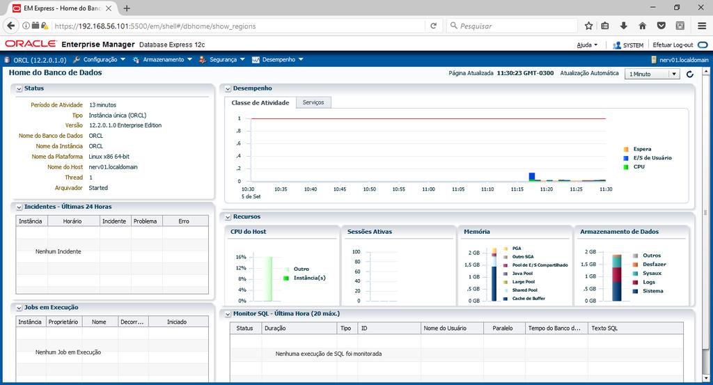 Enterprise Manager Express Execute logon no