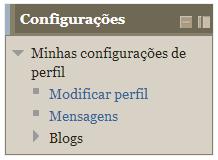 grupos Navegação e Configurações ele não estará visível. 5 ALTERAÇÃO DO PERFIL No lado esquerdo da página do Moodle você terá acesso ao menu Minhas configurações de perfil, exibido na figura 9.