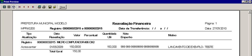 Figura 65 - Relatório MPR4020