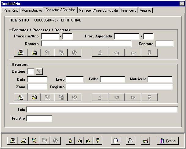 20 21 22 23 Figura 157 - Cadastro dos Bens Imobilizados - Guia Contratos/Cartórios 20 - Contratos / Processos / Decretos: Neste local deverá ser informado número do processo e ano, do protocolo que