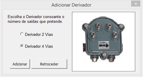 Seguidamente deve ser escolhido o destino da primeira saída do ATU, se um repartidor ou um derivador.