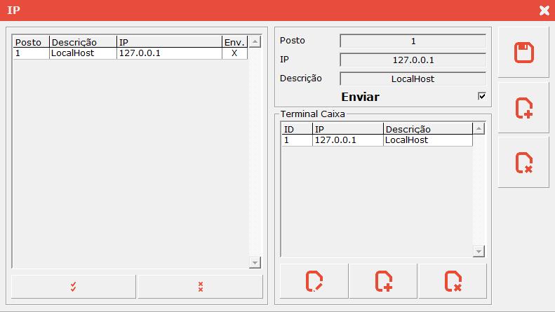 2.4.6 IP Nesta janela pode-se proceder à gestão de IP s (Postos): Alterar/Guardar informação de um posto Criar novo posto Eliminar posto Cada