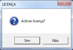 Caso seleccione que quer activar a licença, caso