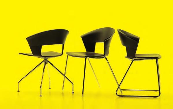 Graças ao conceito de adaptabilidade da cadeira Basilissa, foi desenvolvida uma completa gama que cobre as necessidades de diferentes ambientes e espaços: cadeira com quatro pés, cadeira com base