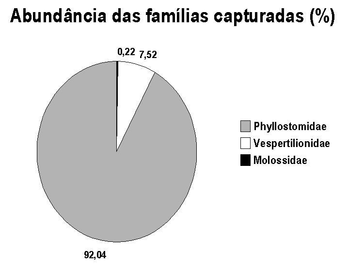 47 Figura 5: Número de espécimes (abundância) das três famílias de quirópteros registradas nas áreas de estudo no período de maio de 2007 à abril de